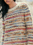 Casual Color Block Striped Sweater