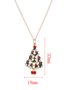 Christmas Red and Green Enamel Christmas Tree Necklace Festive Party Pendant Jewelry