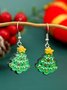 Christmas Snowman Christmas Tree Santa Pattern Earrings Holiday Party Clothes Decoration Jewelry