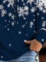 Casual Fashion Snowflake Print Button Lapel Long Sleeve Sweatshirt
