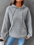 Women's Plain Sweatshirt Casual H-Line Waffle Knitted Fabric Hoodie Gray
Black Wine Red Blue Pink Green White