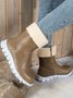 Warm Comfort Lightweight Soft Sole Patchwork Zipper Snow Boots