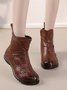 Womens's Braided Warm Lined Cowhide Leather Boots