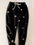 Star Fluff/Granular Fleece Fabric Casual Warmth Leggings
