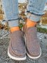 Womens's Warm Lined Slip On Canvas Shoes