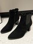 Anti-Suede Simple Elegant Chunky Heel Chelsea Boots