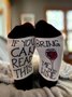 If You Can Read This Casual Fun Letter Print Cotton Socks