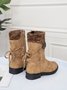 Wool Stitching Rivets Warm Back Lace-up Vintage Casual Boots