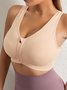 Shockproof Push Up Quick Dry Front Zip Sports Bra Plus Size