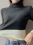 Plush Thermal Bottoming Underwear High Neck Long Sleeve T-Shirt Plus Size