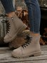 Womens's  Plain Non-Slip Zip Up Outdoor Boots