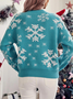 Casual Snowflake Pattern Drop Shoulder Sweater