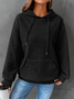 Women's Plain Sweatshirt Casual H-Line Waffle Knitted Fabric Hoodie Gray
Black Wine Red Blue Pink Green White