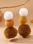Casual Contrast Plush Ball Earrings Party Fashion Everyday Jewelry Dress Accessories
