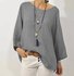 ANNIECLOTH Casual Solid Long Sleeve Top