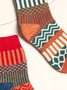 Casual Striped Ethnic Pattern Socks Random Color