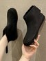 Vintage Plain Split Join Back Zip Boots