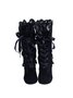 Black Vintage Stitched Lace Court Boots