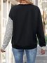 Striped Colorblock Drop Shoulder Sweatshirt