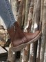 Vintage Buckle Decor Side Zip Warm Lined Boots