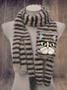 3D Wool Cat Pattern Plush Patchwork Long Scarf Casual Vintage Outdoor Accessories
