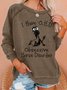 Women Animal Crew Neck Long Sleeve Simple Daily Spring/Fall Sweatshirt