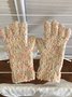 Casual Snowflake Dot Pattern Patchwork Cotton Five Finger Gloves Autumn Winter Warm Accessories
