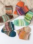 Multicolor Ethnic Pattern Cotton Socks Random Color