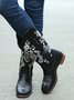 West Style Plus Size Floral Embroidery Cowboy Boots