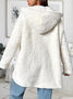 Loose Casual Fluff/Granular Fleece Fabric Plain Zipper Hoodie Teddy Jacket