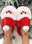 Christmas Snowman Bell Household Toe-covered Slippers
