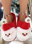 Christmas Snowman Bell Household Toe-covered Slippers