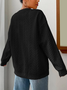Geometric Loose Crew Neck Drop Shoulder Cable Textured Pullover Sweatshirt