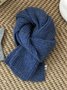 Casual Solid Color Striped Wool Scarf Autumn Winter Thickened Warm Accessories