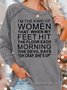 Women Text Letters Crew Neck Long Sleeve Casual Daily Spring/Fall Sweatshirt