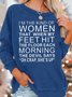 Women Text Letters Crew Neck Long Sleeve Casual Daily Spring/Fall Sweatshirt