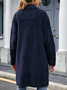 Casual Fluff/Granular Fleece Fabric Cross Neck Teddy Jacket
