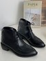Comfortable Soft Leather Colorblock Lace-Up Pointed Toe Chukkas Booties
