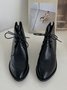 Comfortable Soft Leather Colorblock Lace-Up Pointed Toe Chukkas Booties