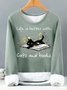 Women’s Life Is Better With Cats And Books Casual Text Letters Sweatshirt