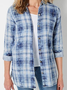 Plaid Double-Cloth Button-Front Tunic