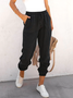 Plain Loose Casual Casual Pocketed Pant