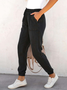Plain Loose Casual Casual Pocketed Pant