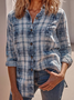 Plaid Double-Cloth Button-Front Tunic