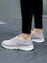 Breathable Mesh Fabric Split Joint Slip On Sports Sneakers