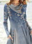 Wool/Knitting Ombre Casual Asymmetrical Dress