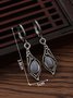 Bohemia Vintage Silver Marbled Crystal Earrings Ethnic Jewelry
