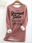 Women's Funny Young Sister Letter Print Crew Neck Casual Sweatshirt