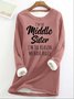 Women's Funny Middle Sister Fluff/Granular Fleece Fabric Casual Sweatshirt