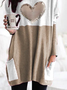 Loose Casual Crew Neck Heart/Cordate Valentine's Day  Dress